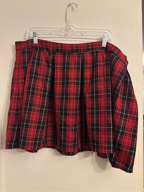 Red Plaid A-Line Skirt - Classic Women's Skirt